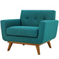 Engage Upholstered Fabric Armchair, Fabric, Aqua Blue 13236