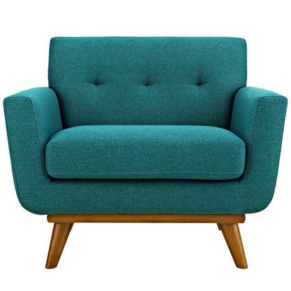 Engage Upholstered Fabric Armchair, Fabric, Aqua Blue 13236