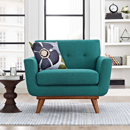 Engage Upholstered Fabric Armchair, Fabric, Aqua Blue 13236