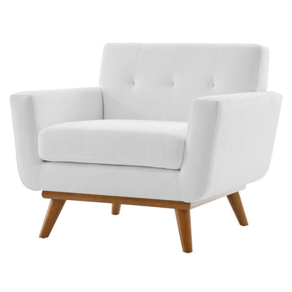 Engage Upholstered Fabric Armchair, Fabric, White, 18090