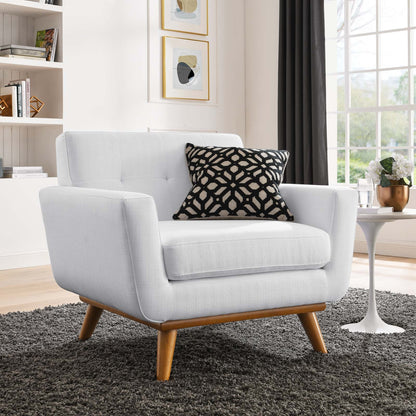 Engage Upholstered Fabric Armchair, Fabric, White, 18090
