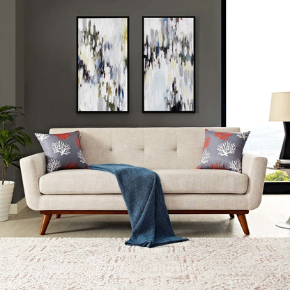 Engage Upholstered Fabric Loveseat, Fabric, Beige 13237