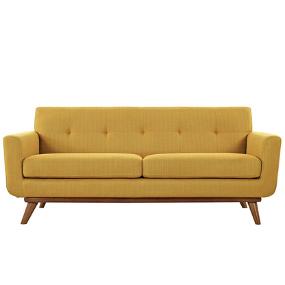 Engage Upholstered Loveseat, Orange Fabric