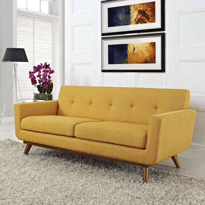 Engage Upholstered Loveseat, Orange Fabric
