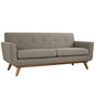 Engage Upholstered Loveseat, Granite Grey Fabric