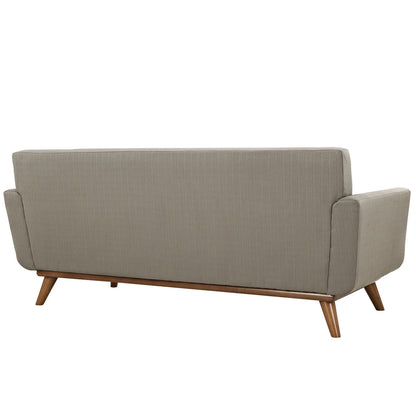 Engage Upholstered Loveseat, Granite Grey Fabric