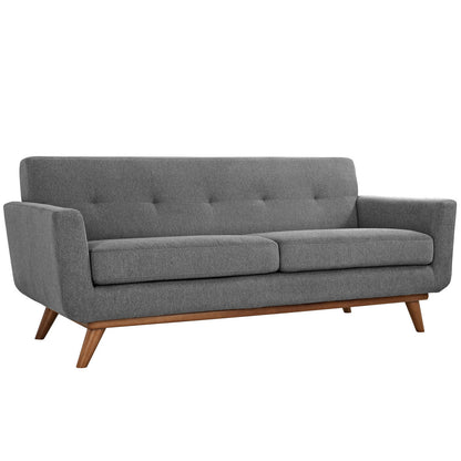 Engage Upholstered Loveseat, Grey Fabric