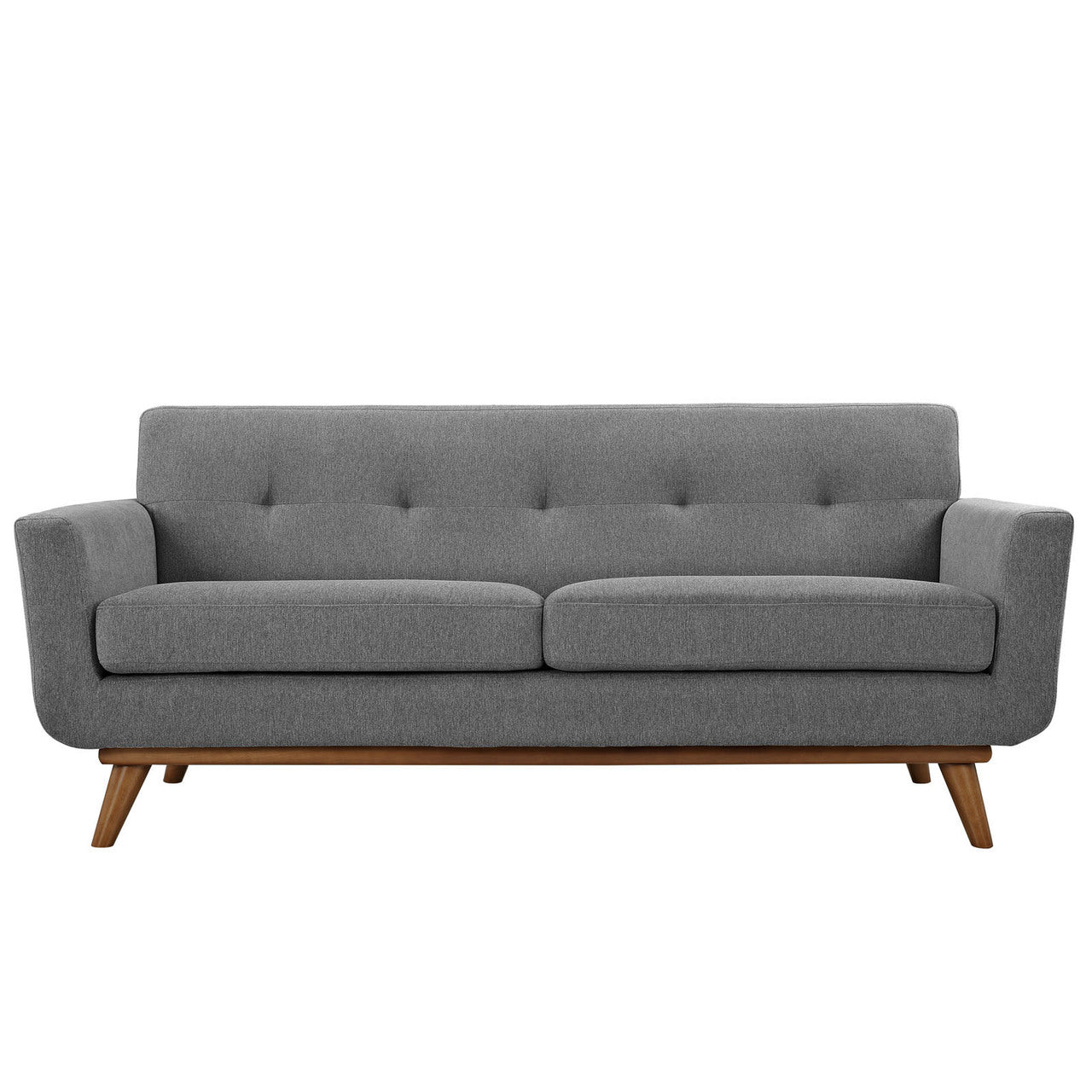 Engage Upholstered Loveseat, Grey Fabric