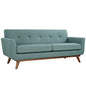 Engage Upholstered Loveseat, Blue Fabric