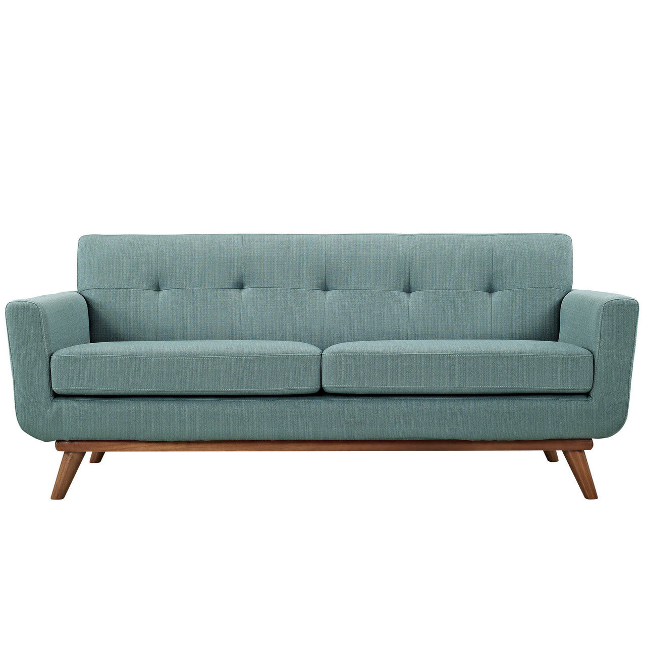 Engage Upholstered Loveseat, Blue Fabric