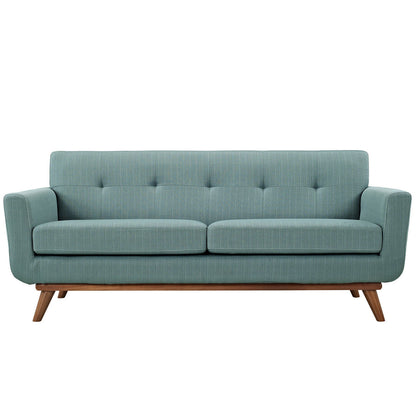 Engage Upholstered Loveseat, Blue Fabric