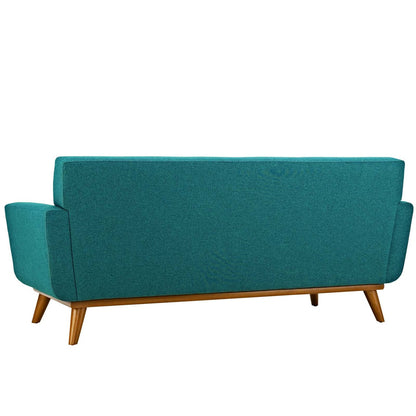 Engage Upholstered Fabric Loveseat, Fabric, Aqua Blue 13238