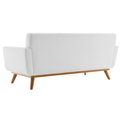 Engage Upholstered Fabric Loveseat, Fabric, White, 18091