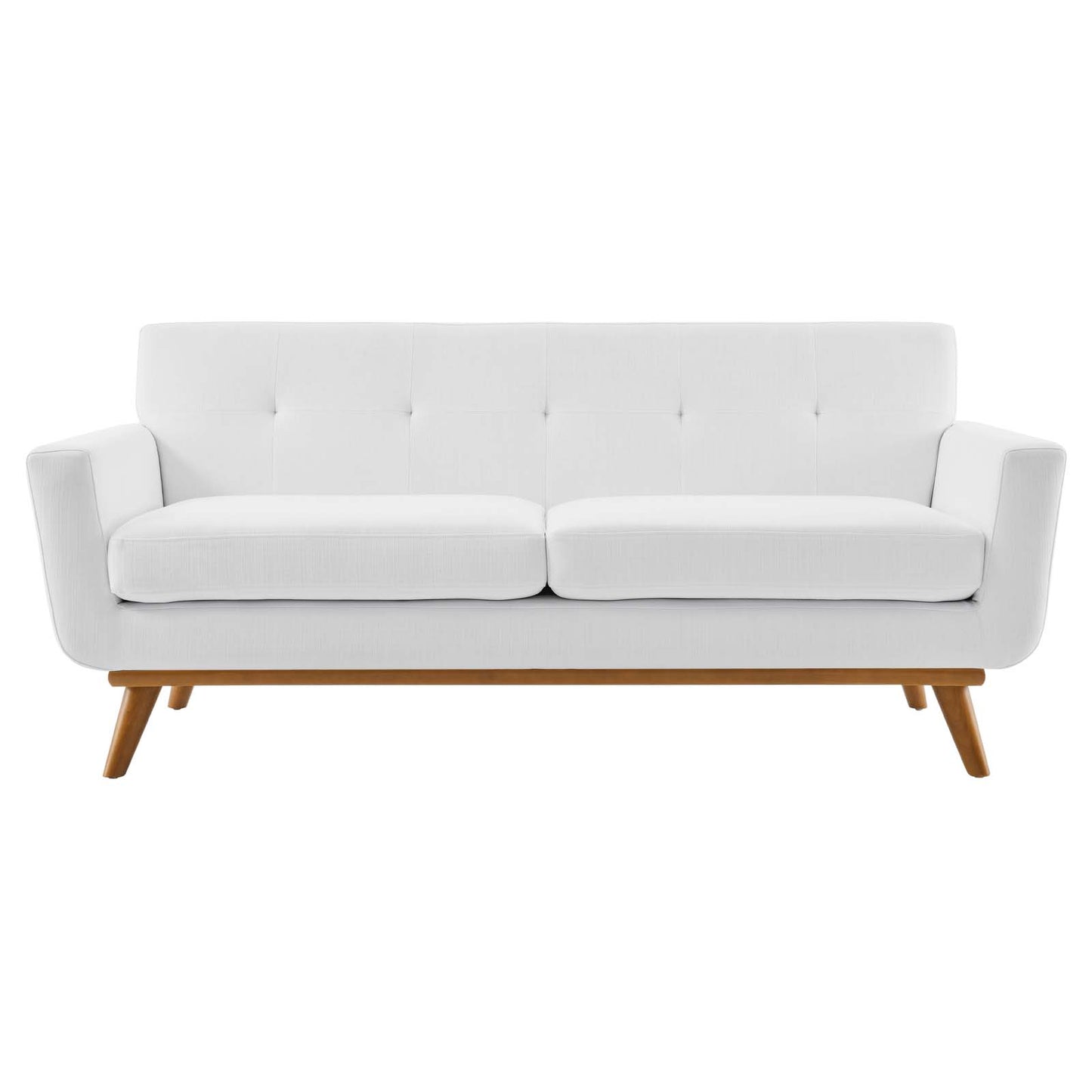 Engage Upholstered Fabric Loveseat, Fabric, White, 18091