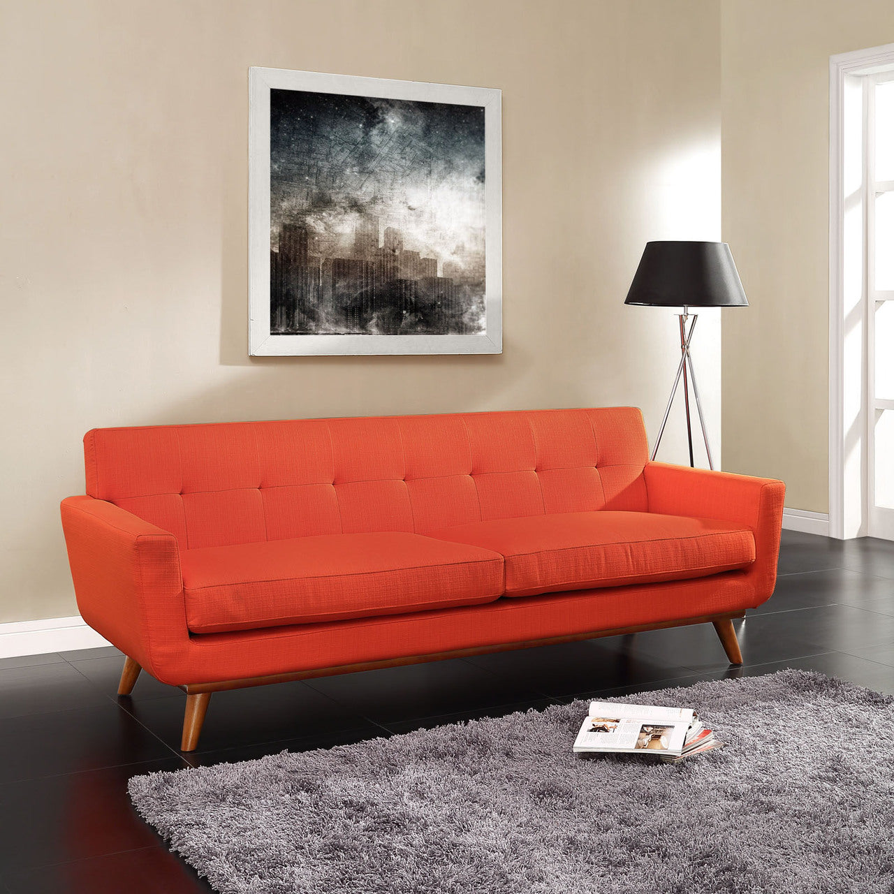 Engage Sofa in Atomic Red