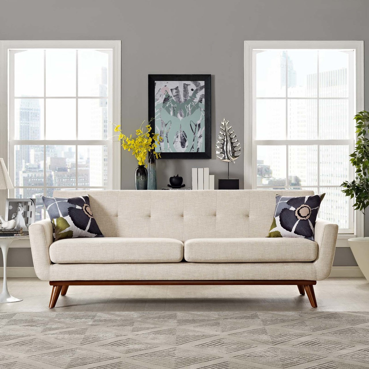 Engage Upholstered Fabric Sofa, Fabric, Beige 13239