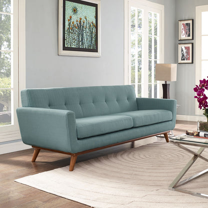 Engage Upholstered Sofa, Blue Fabric