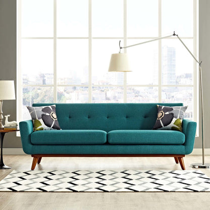 Engage Upholstered Fabric Sofa, Fabric, Aqua Blue 13240