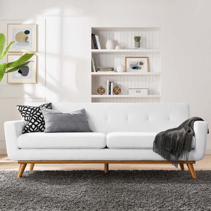 Engage Upholstered Fabric Sofa, Fabric, White, 18092