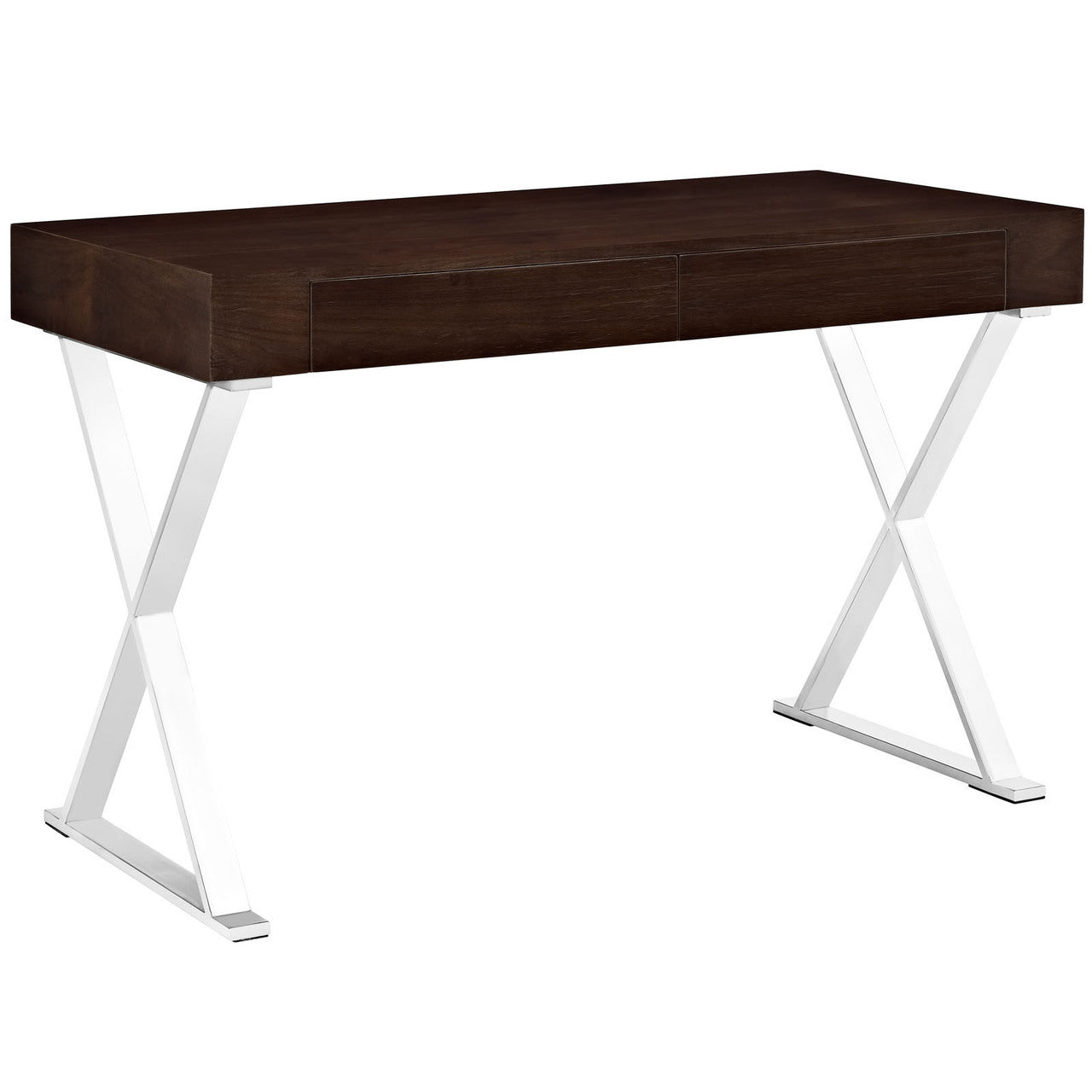 Sector Office Desk, Brown Wood