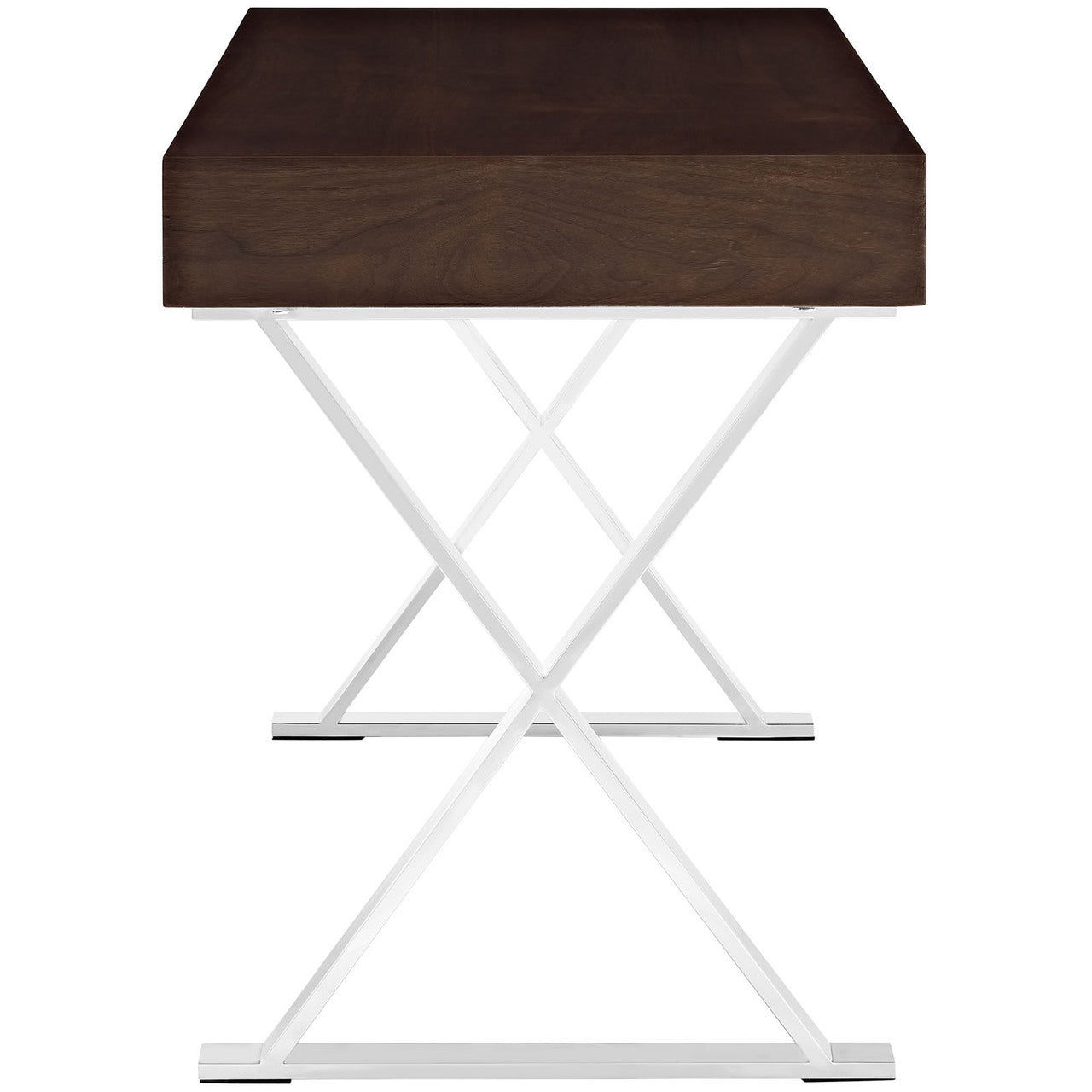 Sector Office Desk, Brown Wood