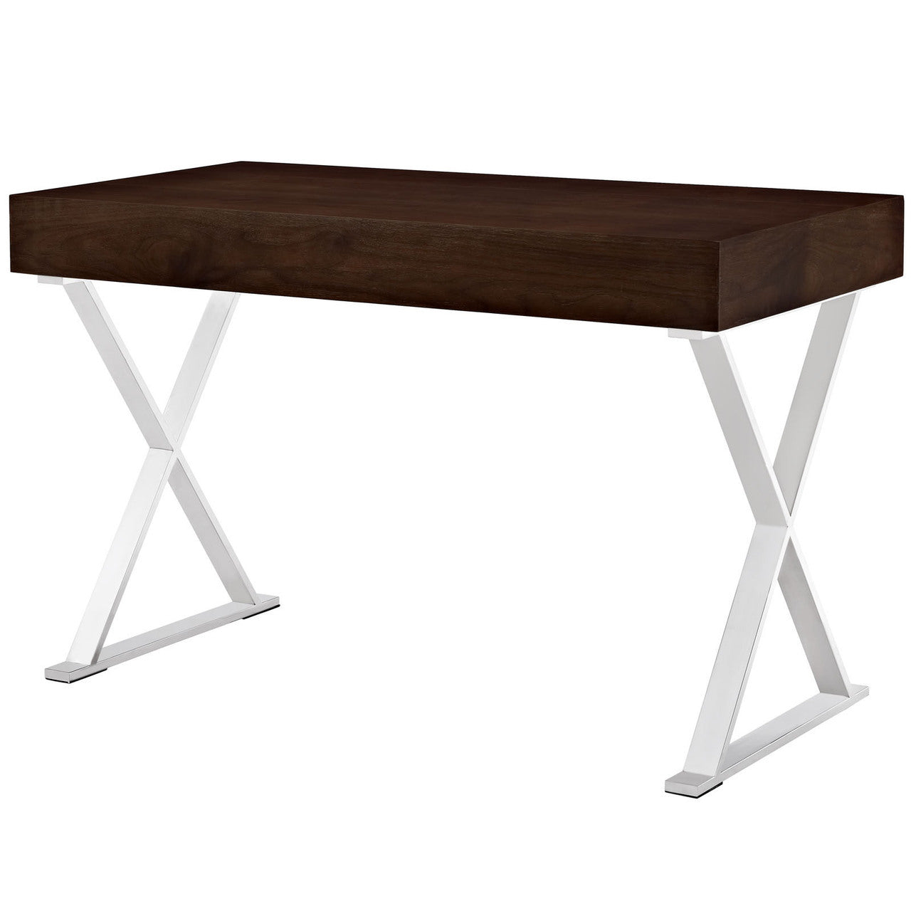 Sector Office Desk, Brown Wood