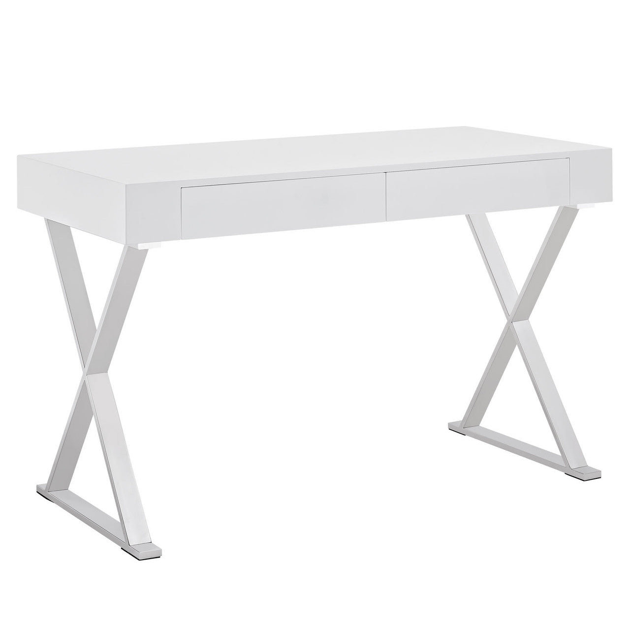 Sector Office Desk, White Wood