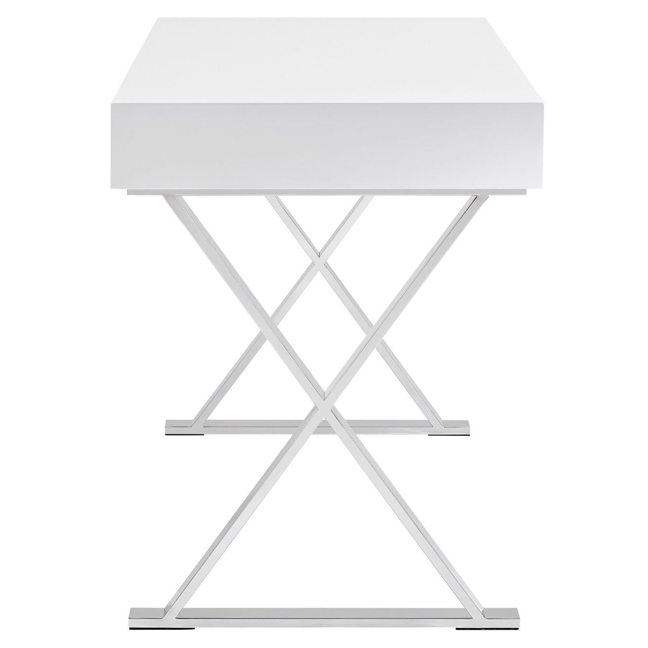 Sector Office Desk, White Wood