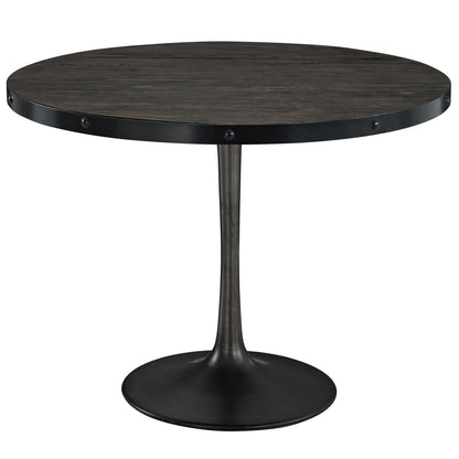 Drive Wood Top Dining Table in Black Set