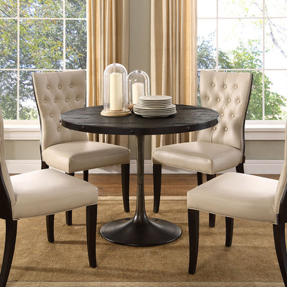 Drive Wood Top Dining Table in Black Set