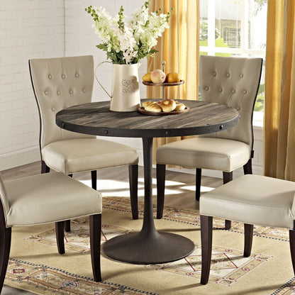 Drive Wood Top Dining Table in Brown Set