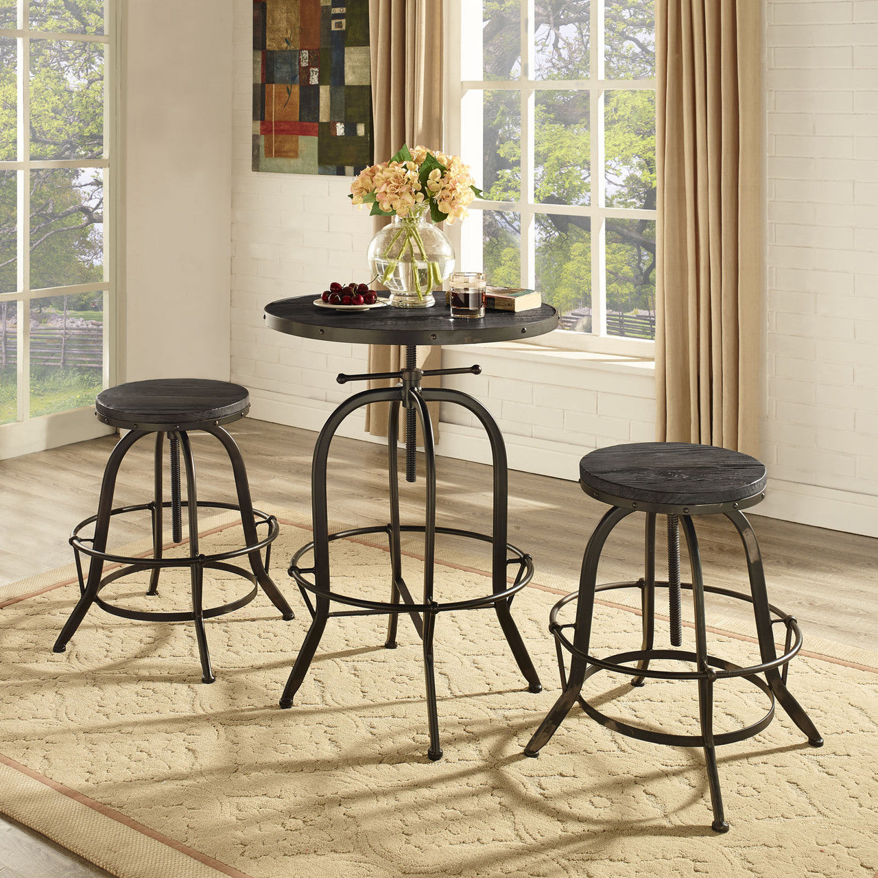 Sylvan Wood Top Side Table in Black