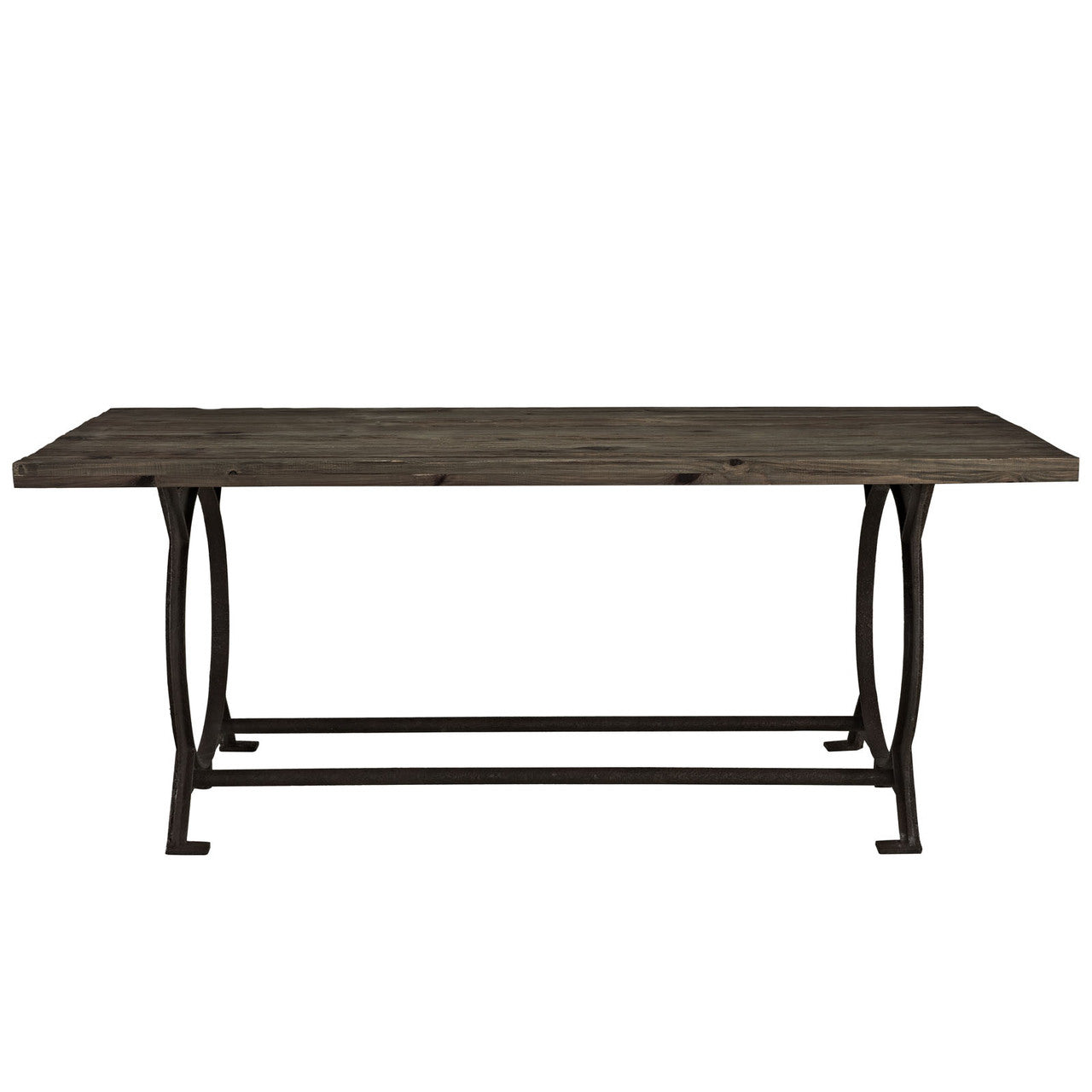 Effuse Rustic Wood & Cast Iron Dining Table