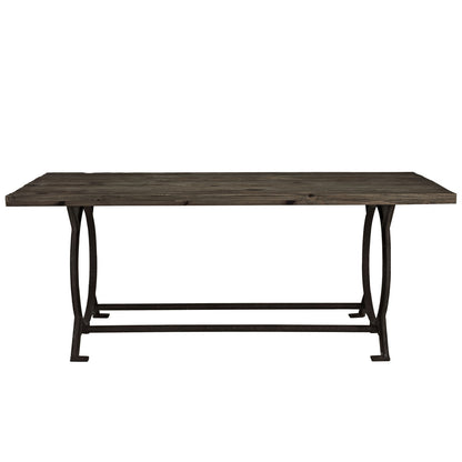 Effuse Rustic Wood & Cast Iron Dining Table