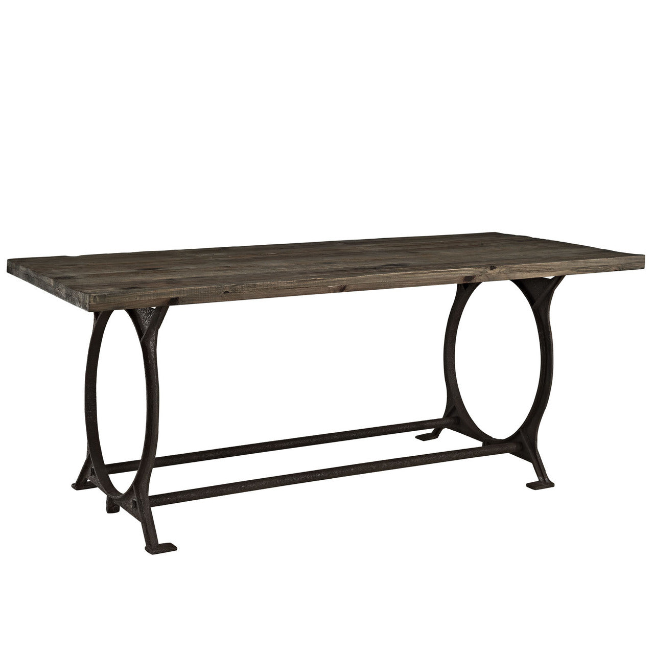 Effuse Rustic Wood & Cast Iron Dining Table