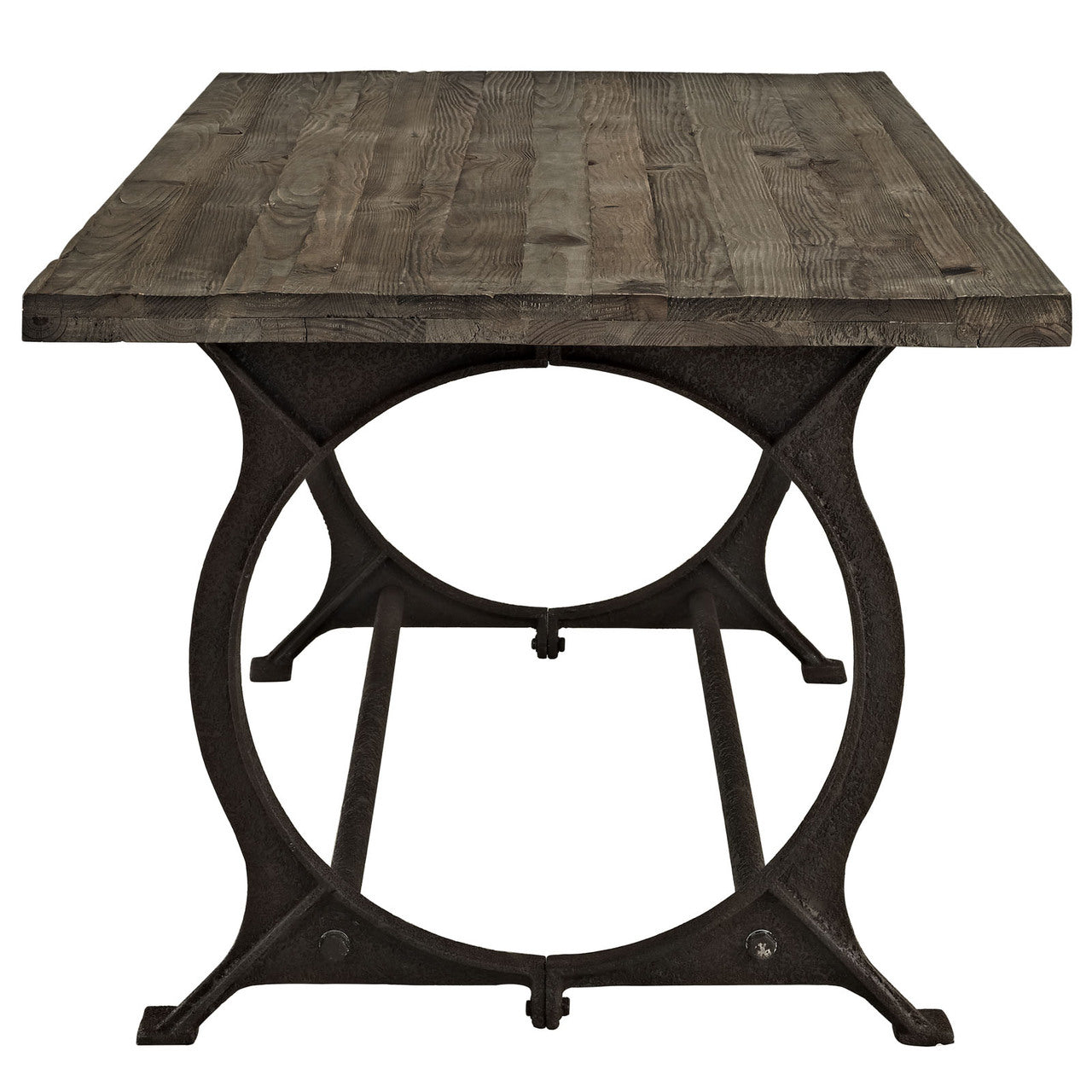 Effuse Rustic Wood & Cast Iron Dining Table