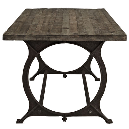 Effuse Rustic Wood & Cast Iron Dining Table