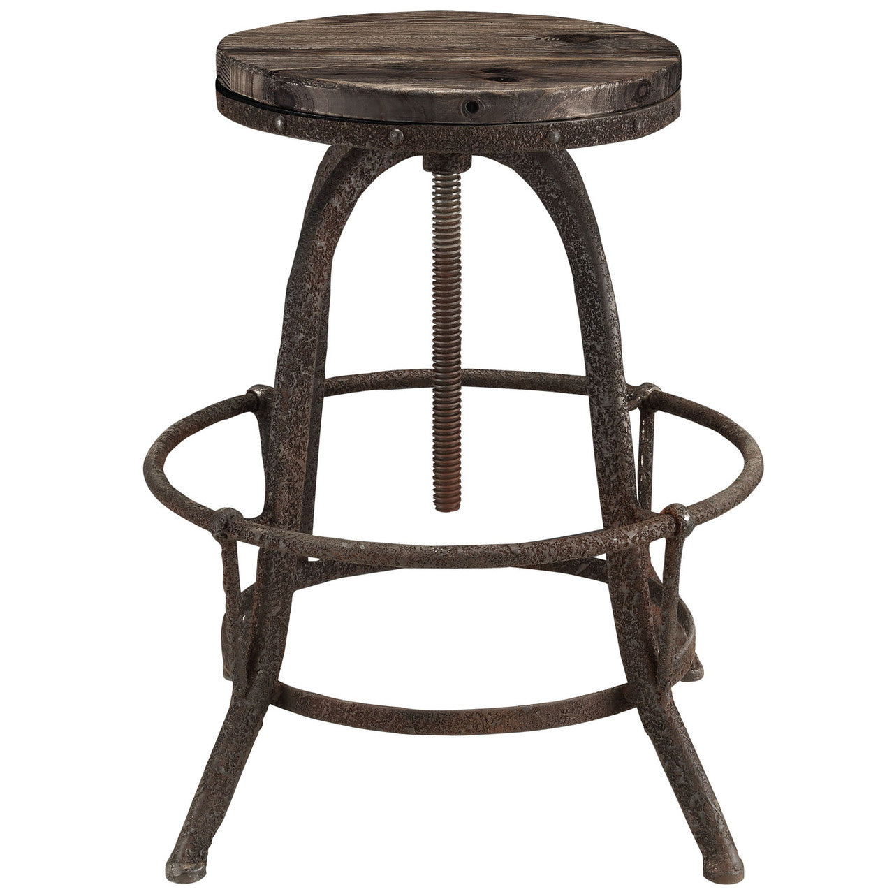 Collect Wood Top Bar Stool in Brown
