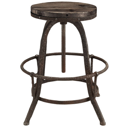 Collect Wood Top Bar Stool in Brown