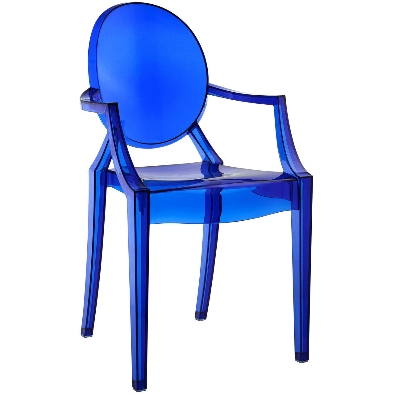Casper Dining Armchair, Blue Plastic