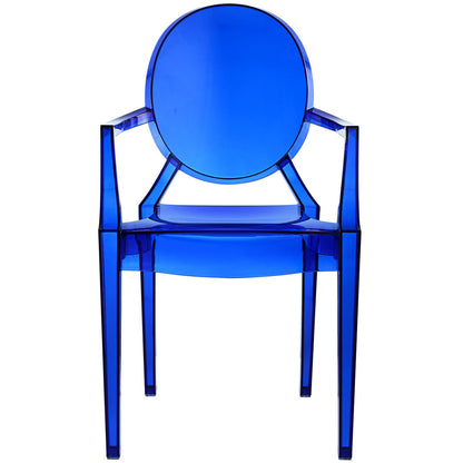 Casper Dining Armchair, Blue Plastic