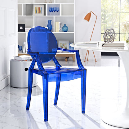 Casper Dining Armchair, Blue Plastic