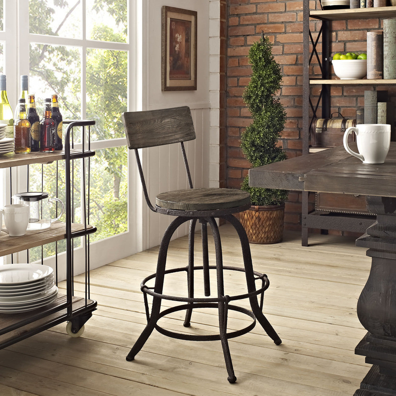 Procure Wood Bar Stool in Brown