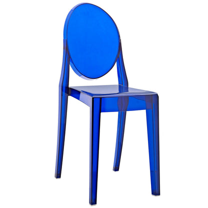 Casper Dining Side Chair, Blue Plastic