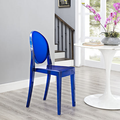 Casper Dining Side Chair, Blue Plastic