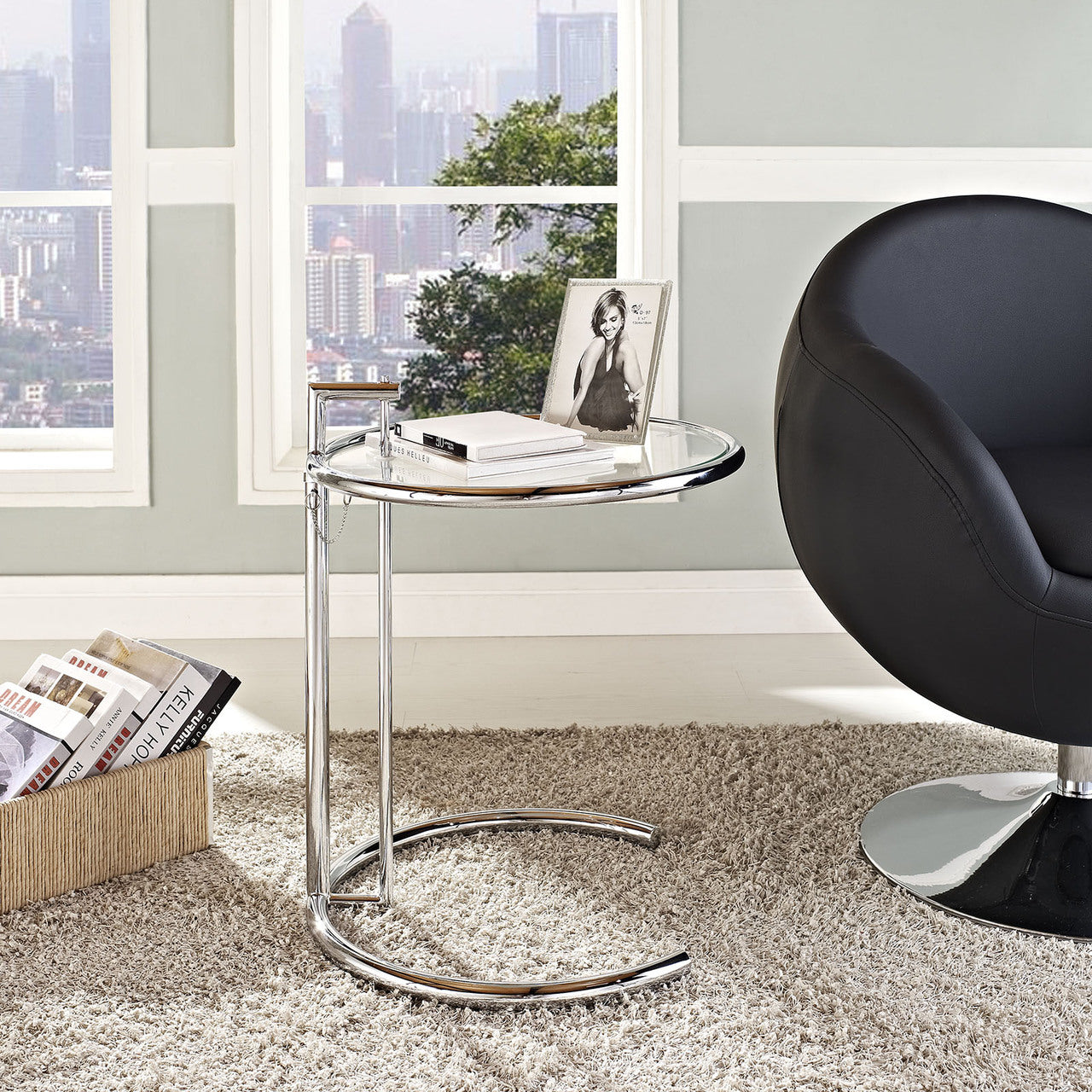 Eileen Gray Side Table in Silver