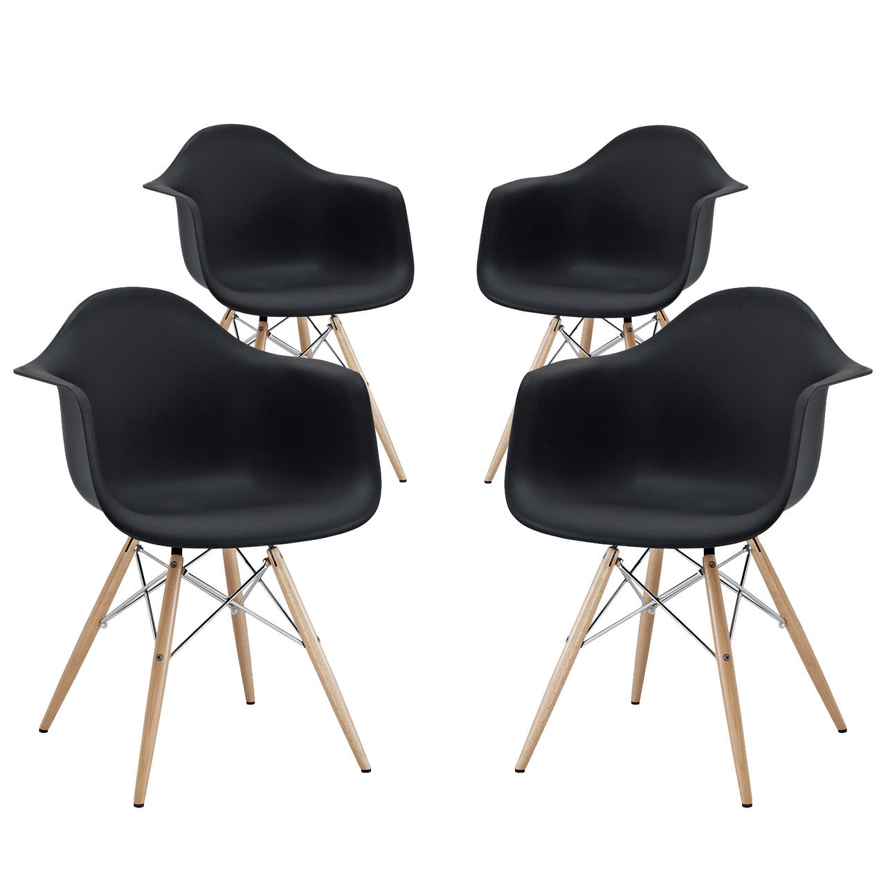 Pyramid Dining Armchair Set of 4 in Black