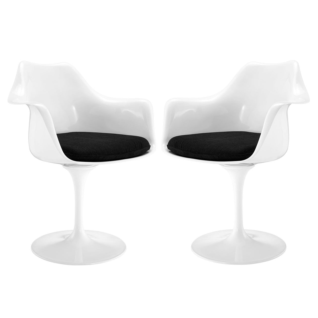 Lippa Dining Armchair Set of 2, Black Plastic