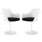 Lippa Dining Armchair Set of 2, Black Plastic