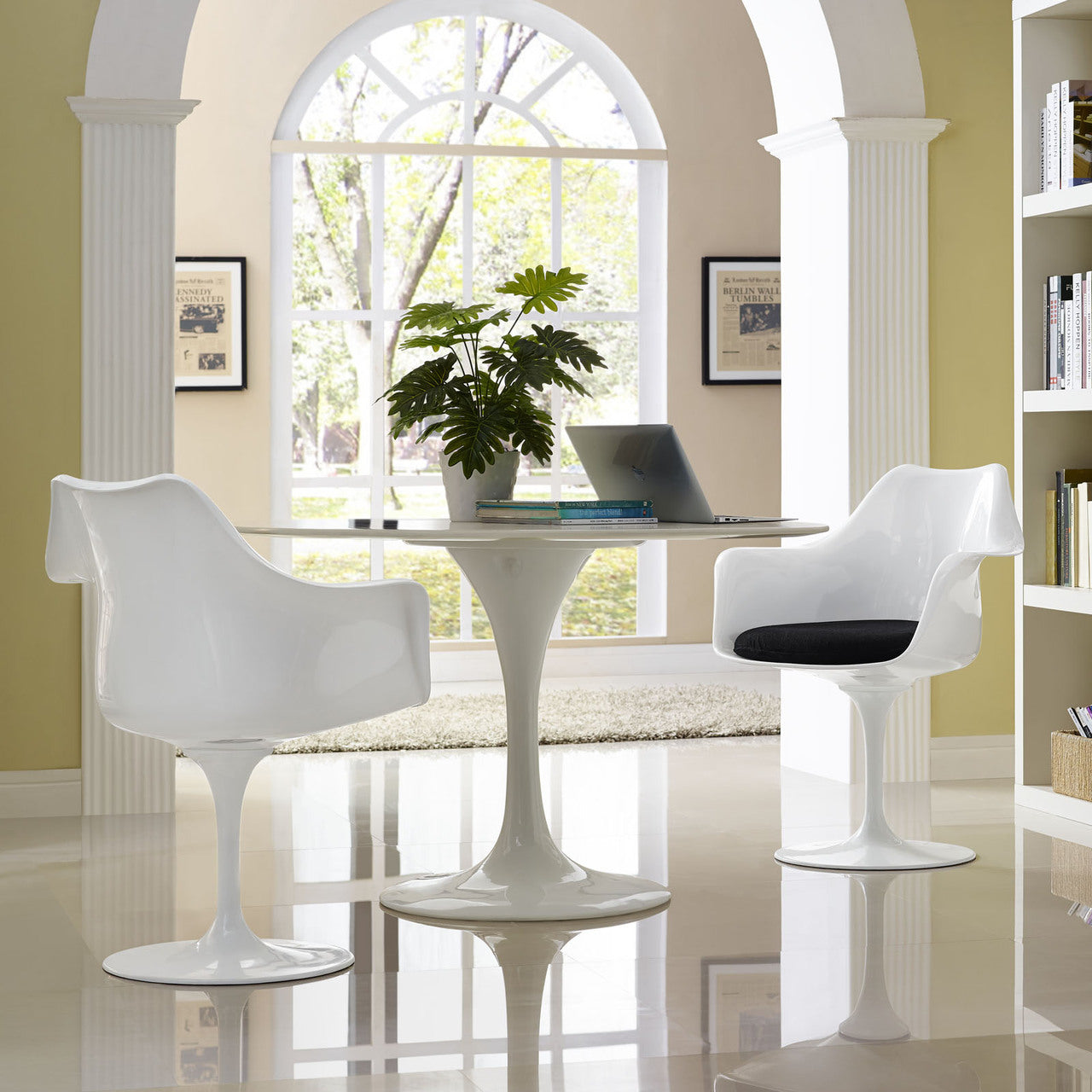 Lippa Dining Armchair Set of 2, Black Plastic